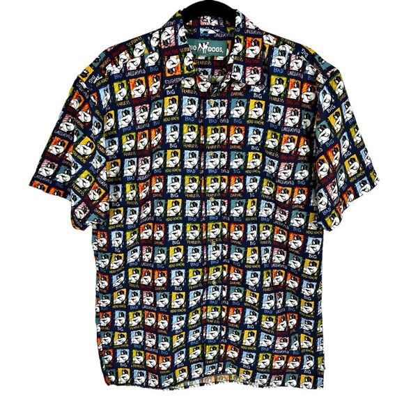 Big Dogs Other - Big Dogs Fearless Big Shot Dogs Multicolor Short Sleeve Button Shirt Men Medium